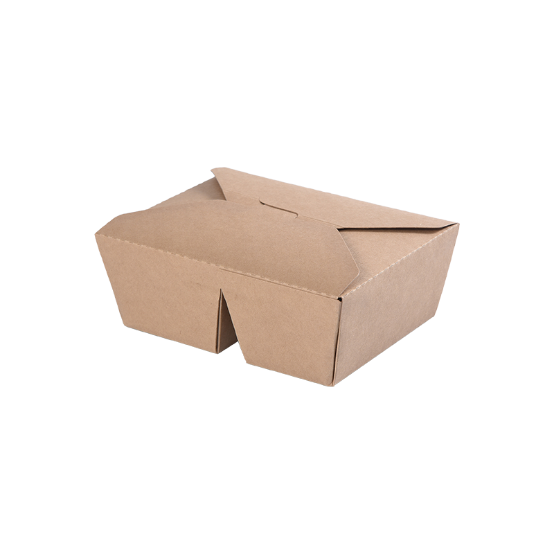 Nátronpapír Kivehető doboz Hajtogatott felső Bento Box-Two 2 rekeszes osztó