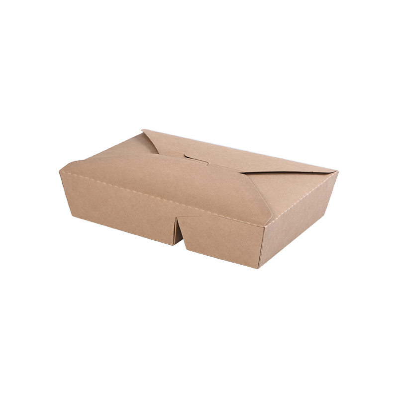 Nátronpapír Kivehető doboz Hajtogatott felső Bento Box-Two 2 rekeszes osztó