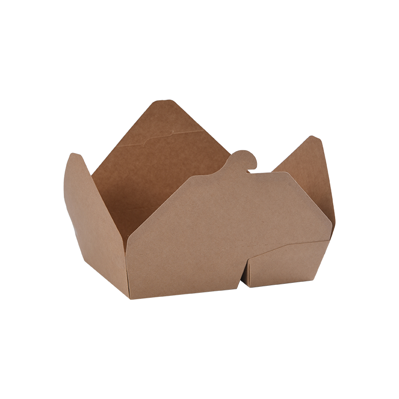 Nátronpapír Kivehető doboz Hajtogatott felső Bento Box-Two 2 rekeszes osztó